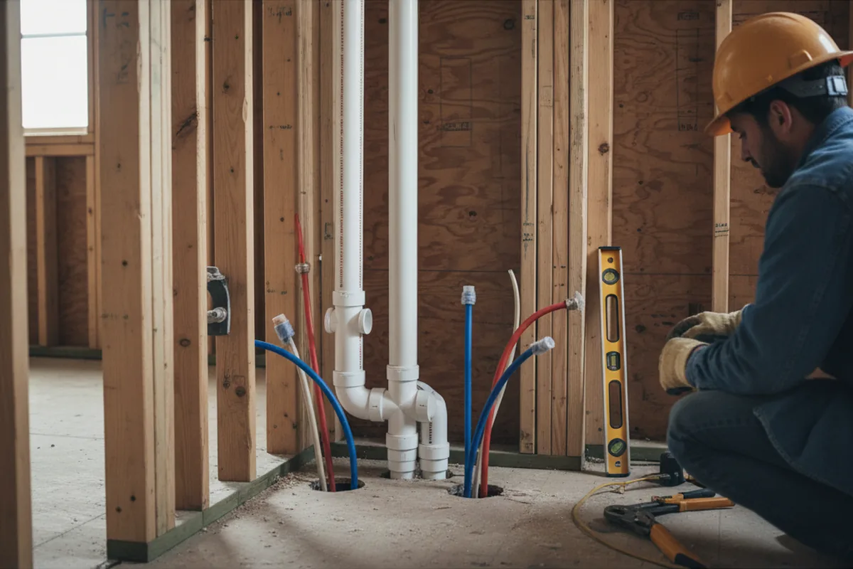 Drain and supply rough-in during Leak Detection in Hopewell